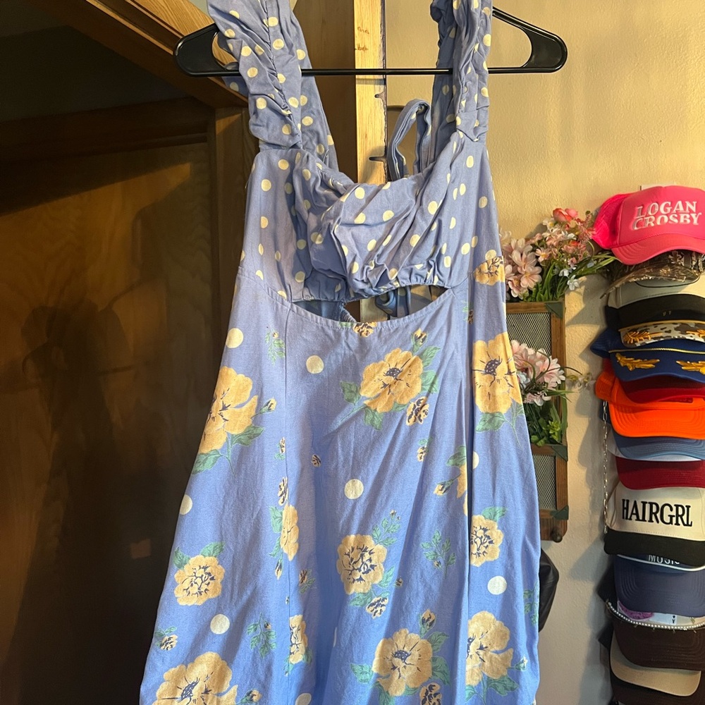 Printed Bom Bom Mini Dress